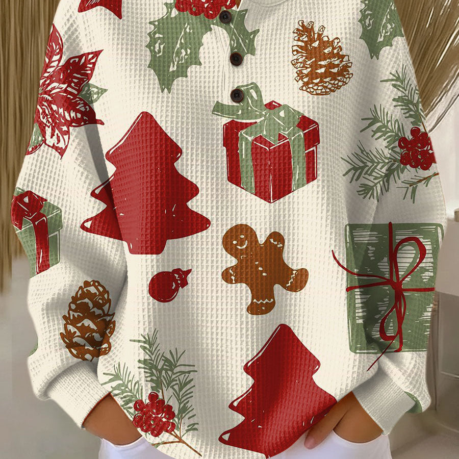Olivia - Pull de Noël à sapins et cadeaux