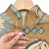 Capucine - Cardigan zippé à imprimé chevaux et cactus