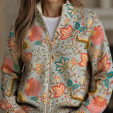 Héloïse - Cardigan zippé à imprimé floral vintage